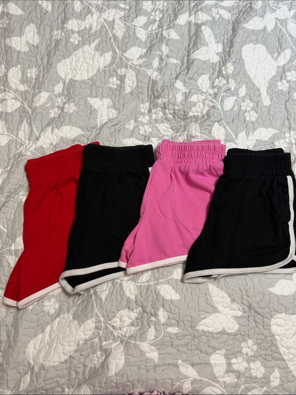 wonder nation Girls Athletic Shorts Pack - Pink, Red, Black